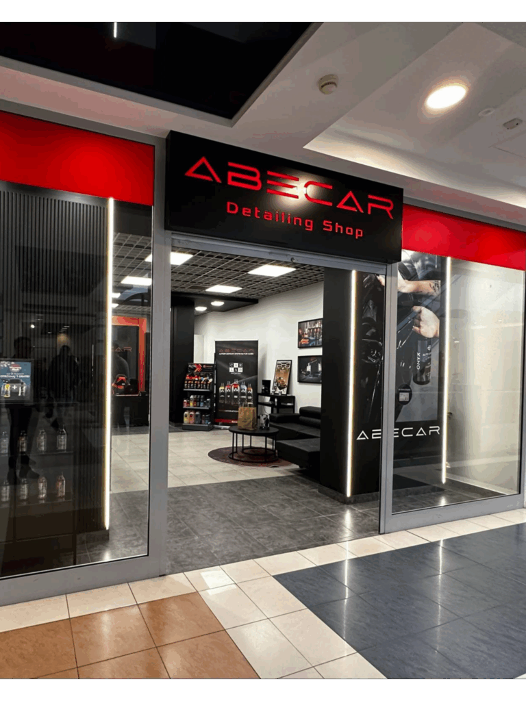 Projekt sklepu motoryzacyjnego ABEcar w Galerii Olimp w Lublinie – MiZart Design