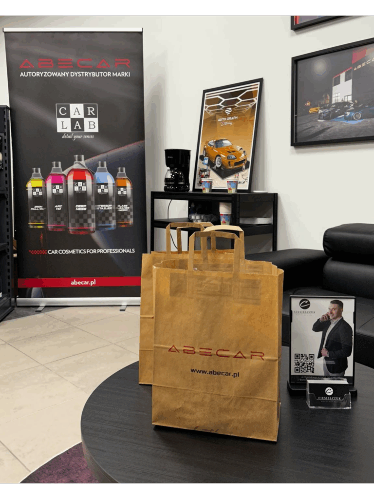 Projekt sklepu motoryzacyjnego ABEcar w Galerii Olimp w Lublinie – MiZart Design